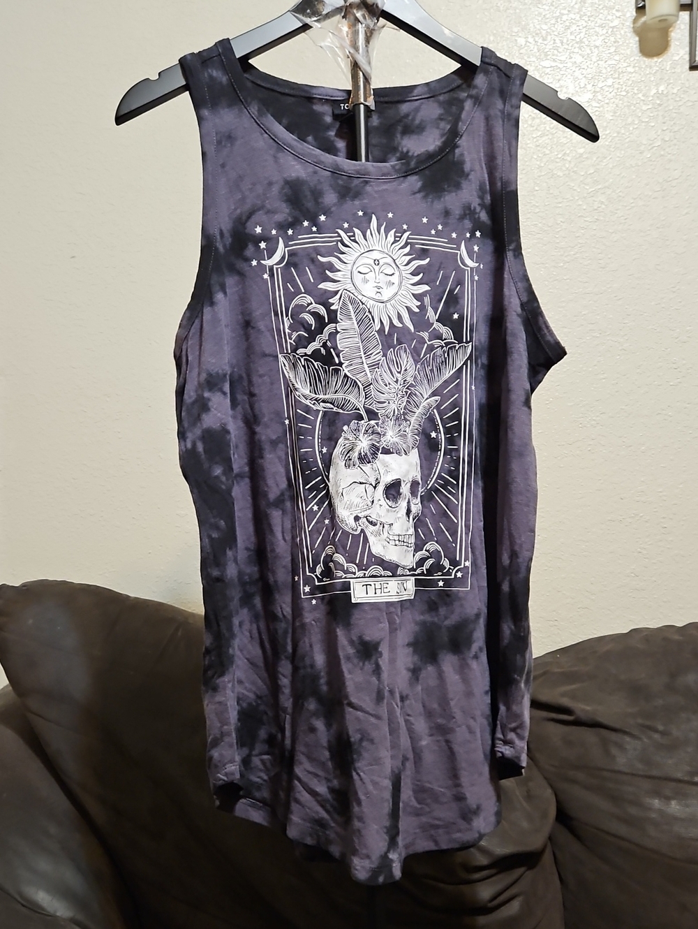 torrid Black Tie-Dye Skull & Sun Graphic Tank